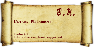 Boros Milemon névjegykártya